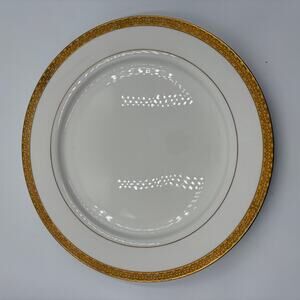 Sango Georgetown 8455 Gold & White Serving Plate Platter Large 12"